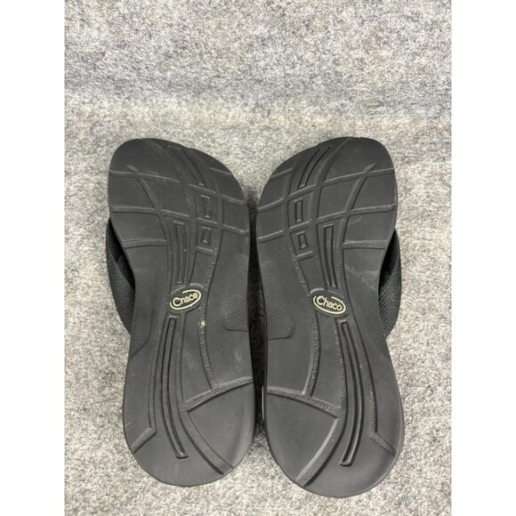 Chaco Sandals Womens Size 8 Black Flip Flops Thong Webbing Strap Comfort Casual - Picture 6 of 6